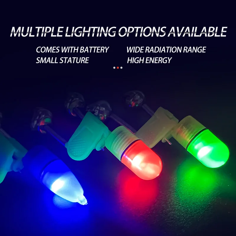 Alarma de picadura de pescado Led, caña de pescar nocturna, cebo para morder, luz de alarma, doble campana, anillo, Clip, alertador para accesorio de pesca, 3 uds. - imagen 5