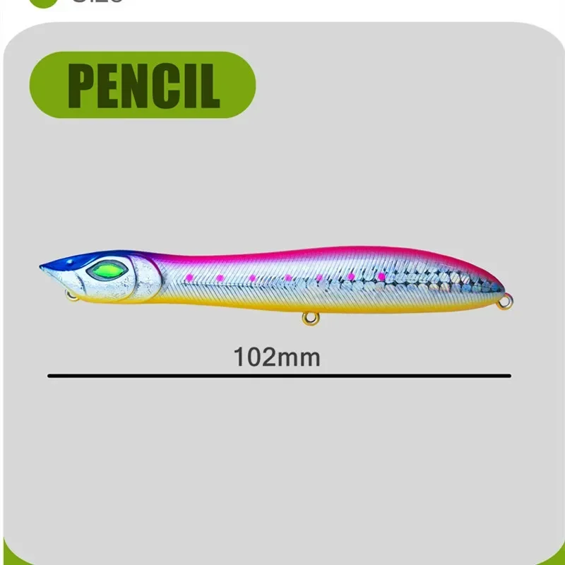 GREENSPIDER nuevo Popper Topwater 105mm 10g Wobbler cabeza de serpiente señuelo de pesca flotante lubina Pike cebo con anzuelos Mustad - imagen 3