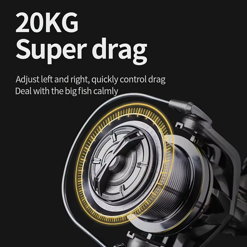 Carrete giratorio BILLINGS serie NGK, rodamiento de acero inoxidable, carrete potente de arrastre máximo de 44LB, relación de engranaje 4,8:1, para agua dulce y salada - imagen 3