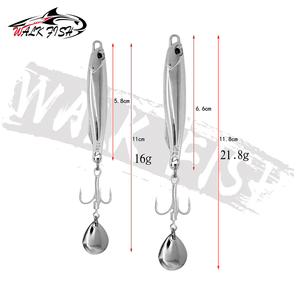 WALK FISH-señuelo de pesca de caballa, 1 piezas, 15g, 20g, 30g, VIB, cebo largo giratorio, cucharas de rotación, señuelos de Metal Artificial - imagen 4