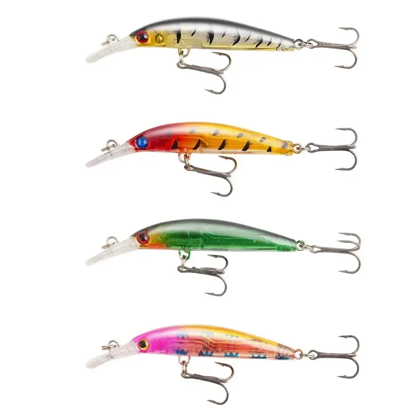 Señuelo de Pesca Minnow 70mm 3,6g cebo duro simulado Wobbler Jig cebo Crankbait carpa lubina rayada Pesca aparejos de Pesca Swimbait