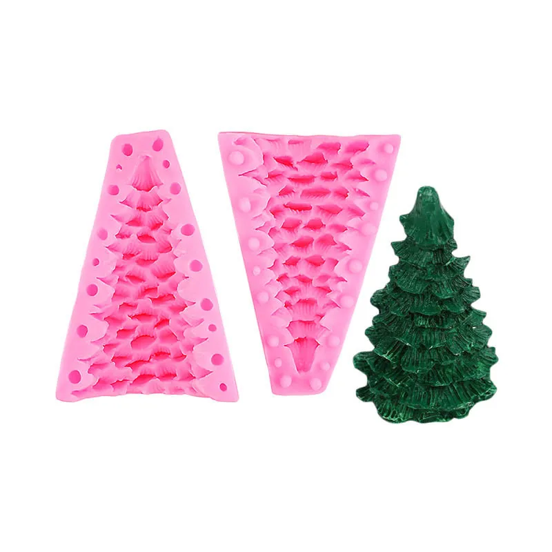 Molde de silicona para árbol de Navidad, molde de silicona en forma de árbol, vela artesanal, molde de yeso para aromaterapia, decoración de pasteles, accesorios para hornear