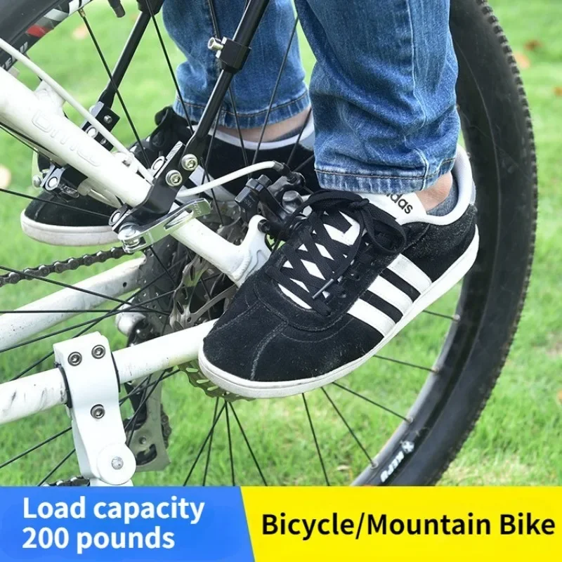 Pedal de bicicleta para asiento trasero, Pedal de acero al manganeso, bicicleta de montaña para niños, rueda trasera plegable, accesorios para pies para peatones - imagen 2