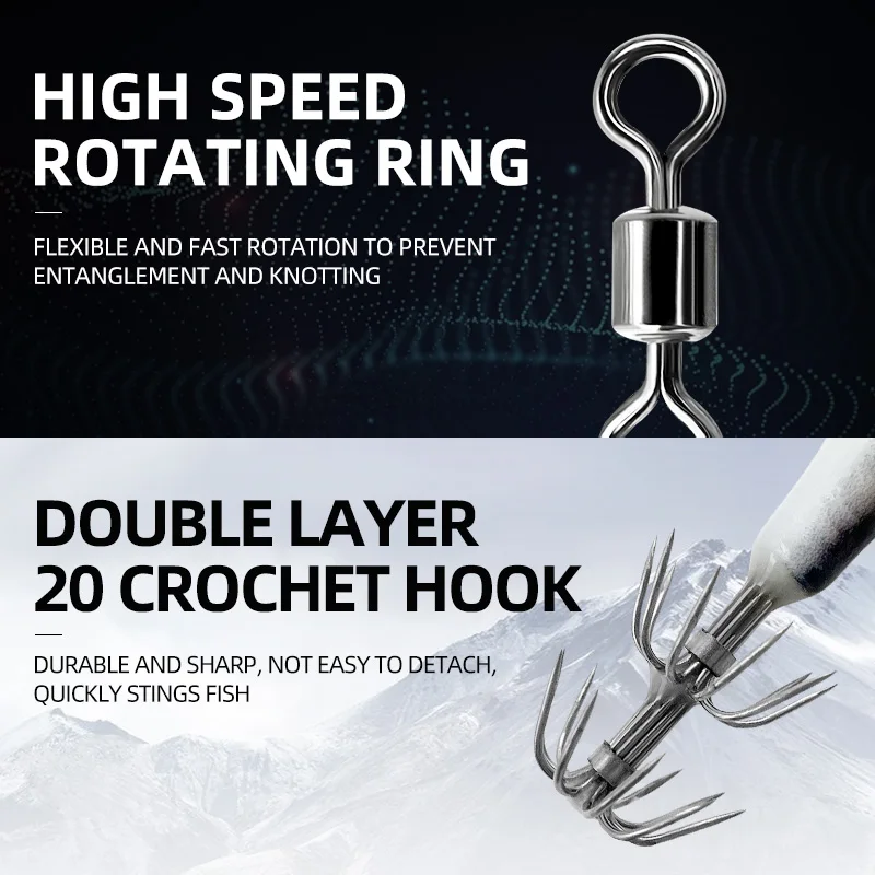 5 unids/caja simulación luminosa de madera camarones señuelos plomo plomo cebo para camarones plantillas gancho calamar pesca en el mar pulpo calamar señuelo - imagen 5