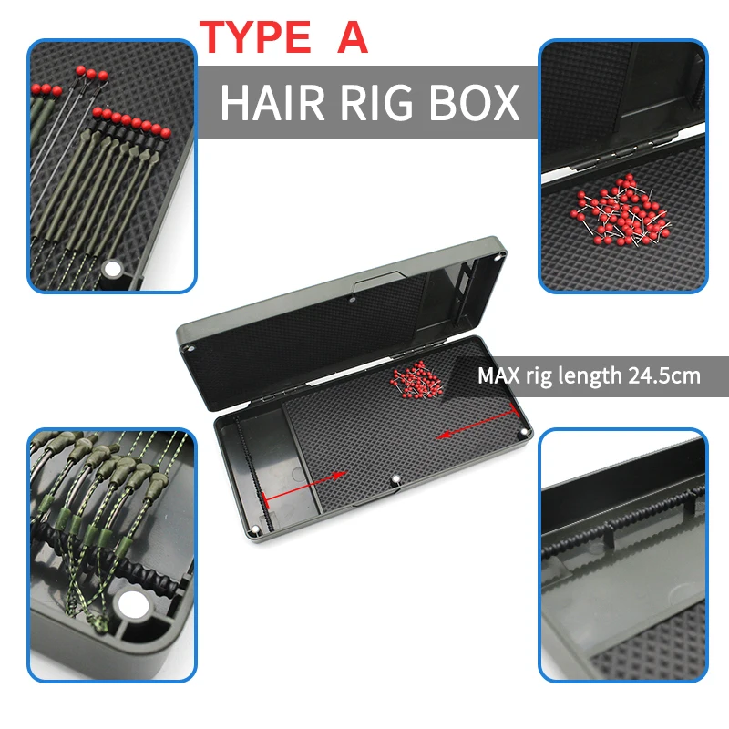 Caja de aparejos de pesca de carpa para aparejo de carpa, accesorios de aparejo de pelo, caja de almacenamiento de aparejos de extremo, multifunción - imagen 3