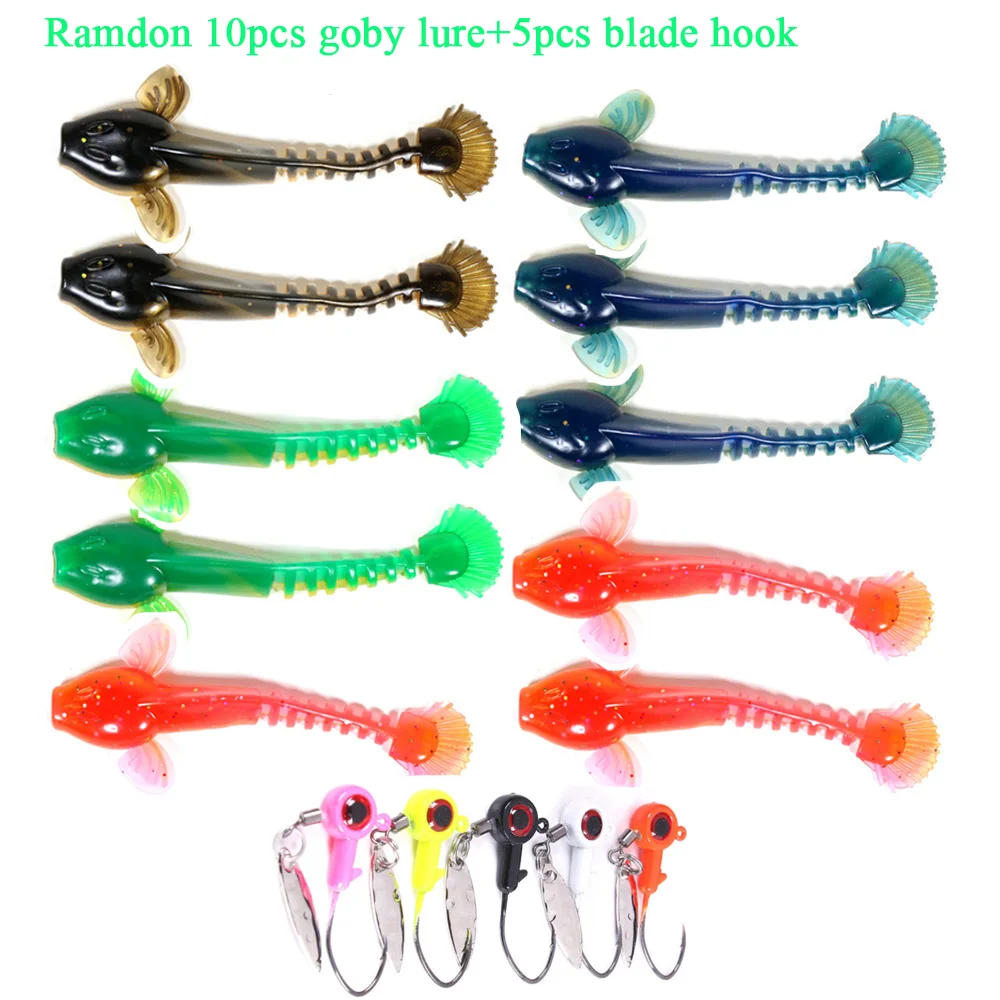 Waves-señuelo de pesca Goby, 10 piezas, 6,5 cm, 2,5g/9cm, 5,3g, Softbait, Swimbaits Jumping Dark Sleeper, carpas, lucios, cebos, anzuelos de pesca - imagen 3