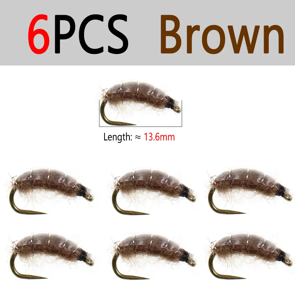 6pcs Brown
