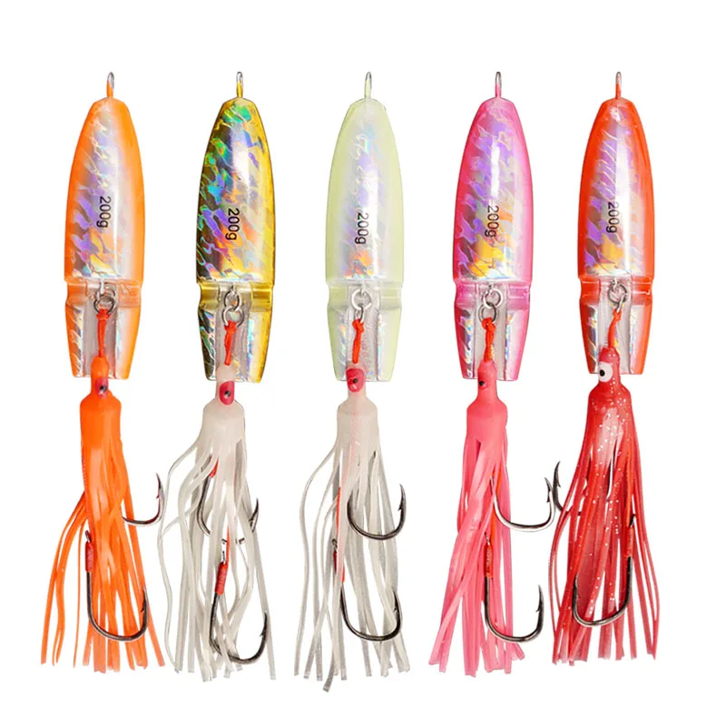 120g-300gTenya Tai Rubber Kabura Jig Slide Jig Snapper Grouper Sea-bream Jighead Deep Control Up With Rubber Skirt Jigging Lure - imagen 5