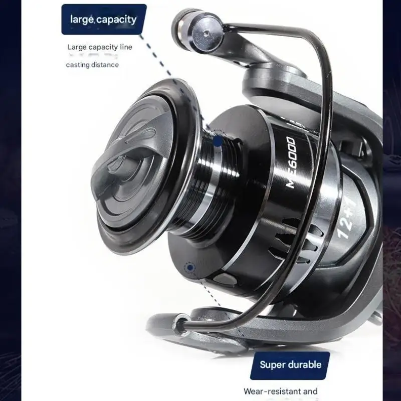 Carrete giratorio Mavllos ME 2 + 1 rodamientos, carrete de pesca giratorio de arrastre máximo de 15kg a prueba de agua salada, intercambiable para mano izquierda/derecha - imagen 5