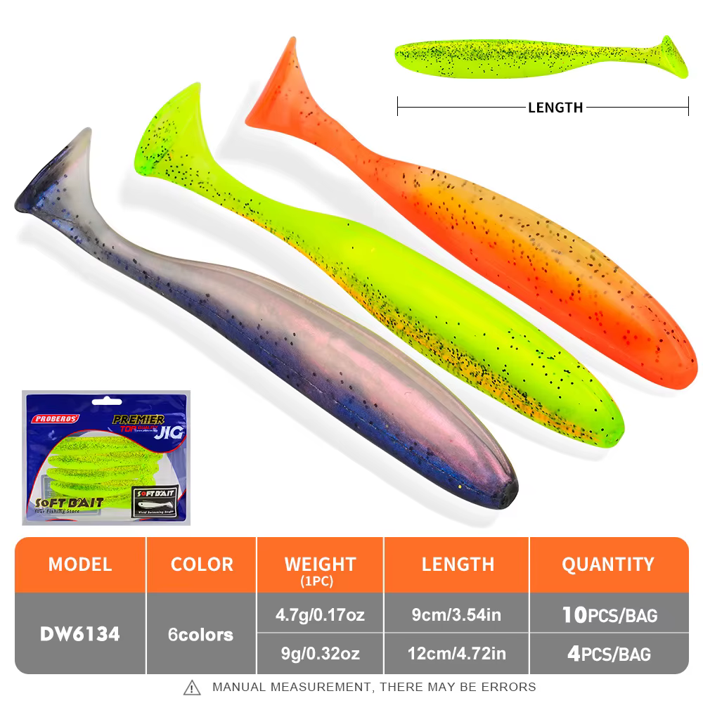 Vinilos Shad bicolor con cola móvil para pesca - imagen 4