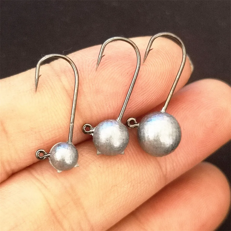 MUKUN-anzuelo de cabeza de pez de roca, gancho de pesca de gusano suave, 0,8g, 1,7g, 3,5g, 10 piezas - imagen 3