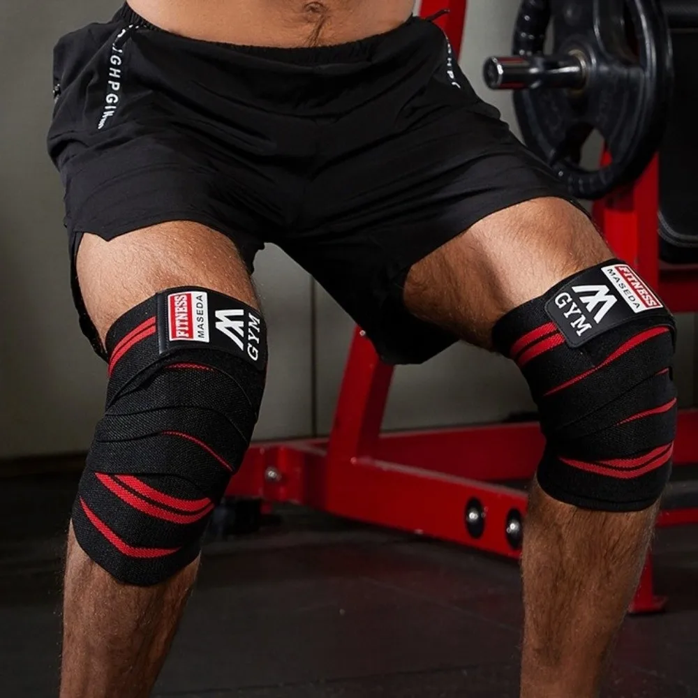 Rodilleras elásticas, rodillera de compresión a rayas, rodillera deportiva transpirable que absorbe los golpes - imagen 3