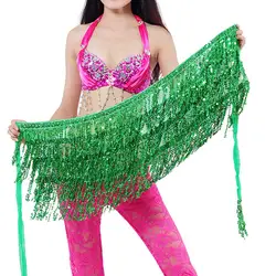 Pañuelo de cadera con lentejuelas y borlas para danza del vientre