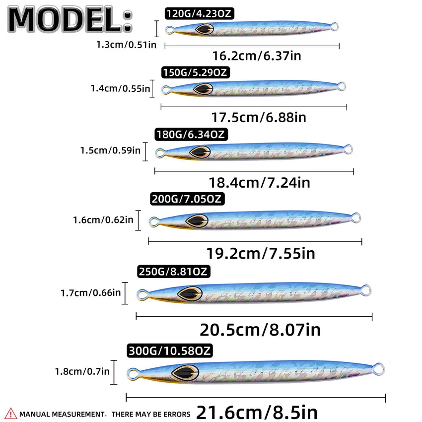 Señuelo de pesca de barco de arrastre de Metal, Jigging lento, velocidad de hundimiento, plantilla pesada de Metal Vertical, atún, pesca de aguas profundas, 1 Uds. - imagen 3
