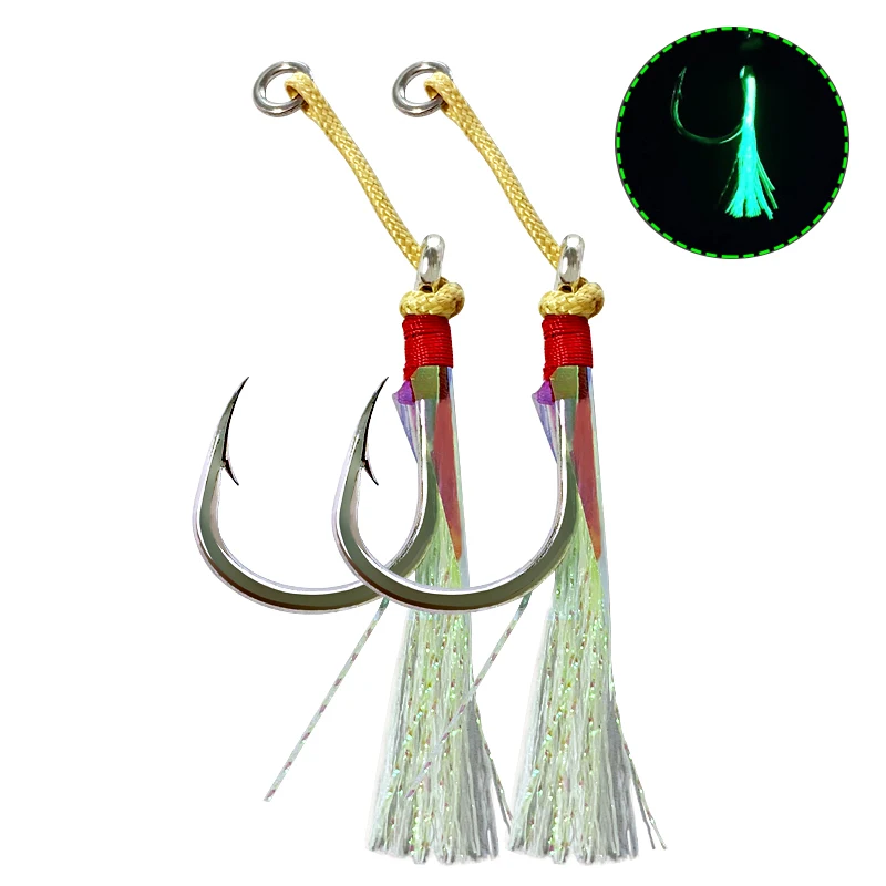 OBSESSION-anzuelo de ayuda para Jigging, hilo de Kevlar de alta resistencia, de carbono, accesorios de agua salada, para Lucio, 2/0-11/0 - imagen 3