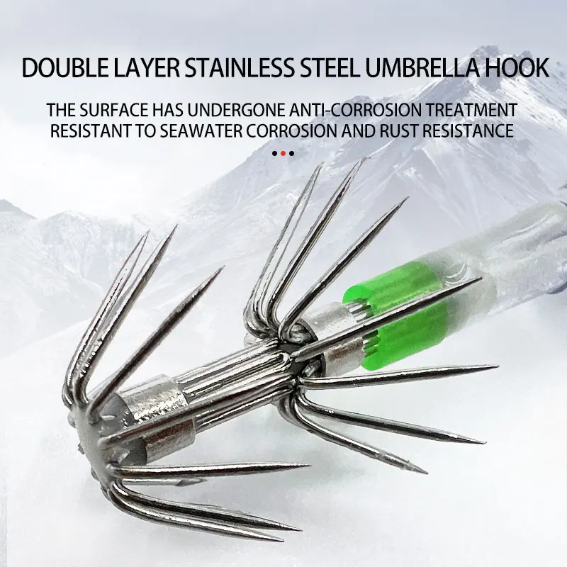 Señuelo de gancho de explosión LED, luz de pesca de gota profunda, plantilla de calamar, herramientas de pesca, equipo de lámpara intermitente subacuática - imagen 5