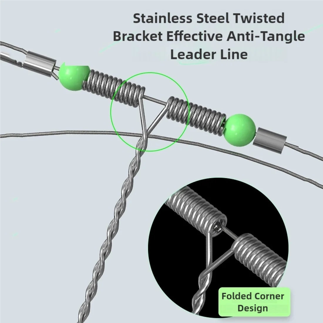 Plataformas de sedal de pesca con broches giratorios, equilibrio de alambre de acero inoxidable, gancho de tándem, aparejos de fondo de alambre de agua salada, 9KM, 5 uds. - imagen 2