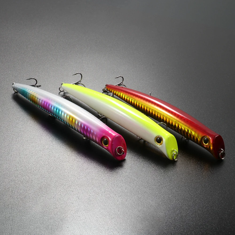 Señuelo de Pesca flotante Topwater Popper 12,8 cm 15g 3 anzuelos triples Wobbler cebo duro de plástico aparejos Jerkbait Pesca cebo Artificial - imagen 2