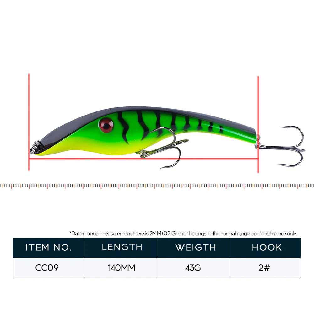 Hanlin-señuelo de pesca Artificial, cebo duro oscilante, aparejos de lubina, Musky, estilo clásico, 140mm, 43g - imagen 2