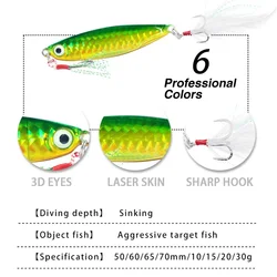 Señuelo Vib con Plumas y Placa de Hierro para Pesca Marina