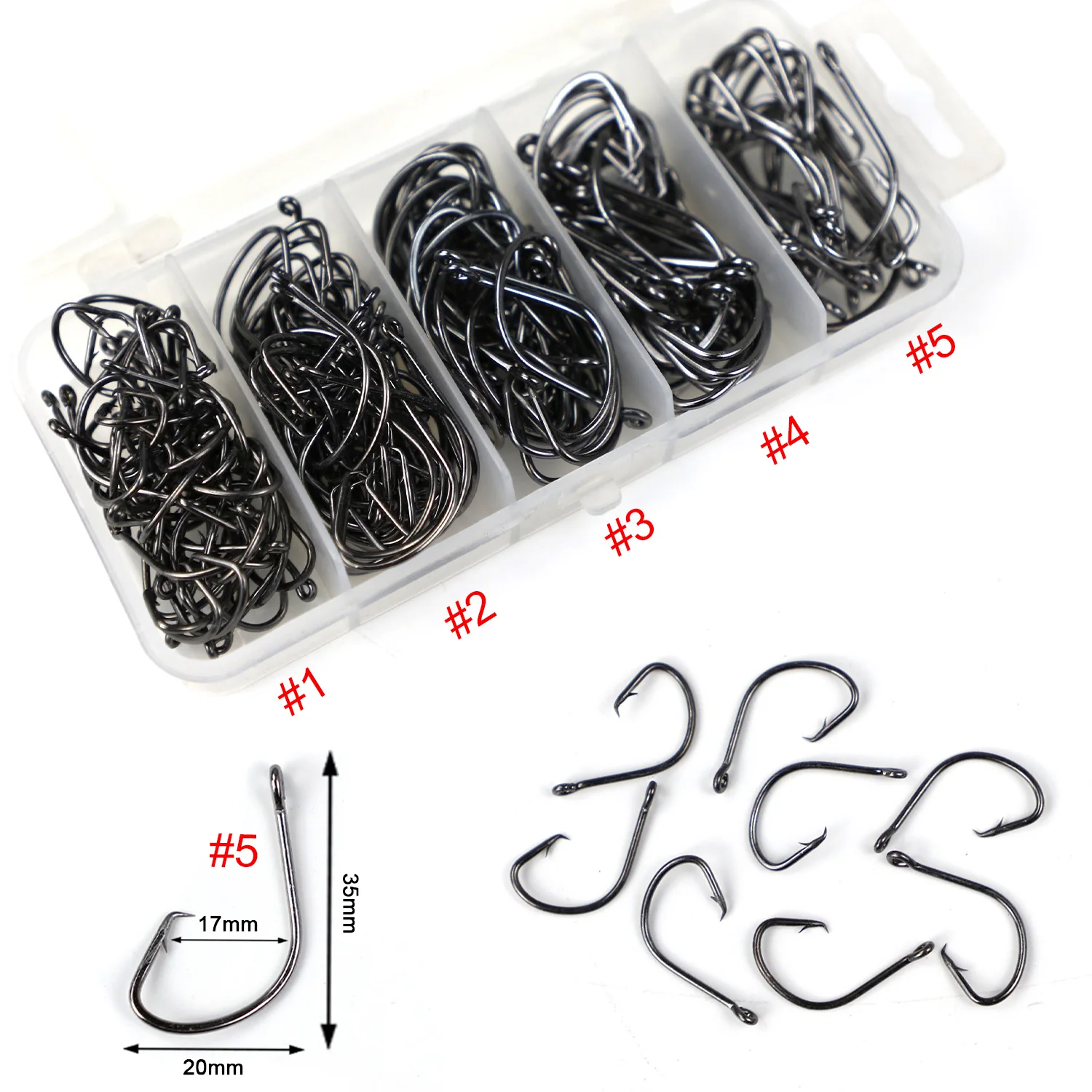 Free Fisher Anzuelos para carpa de acero carbono negros – Kit