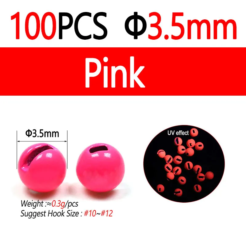 100pcs 3.5mm Pink