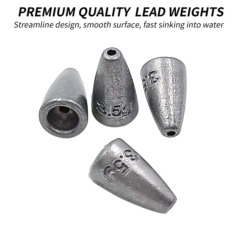 100 Uds 3,5g pesas de pesca bala plomo para Texas Carolina Rig Bass pesca peso plomo a granel - imagen 4