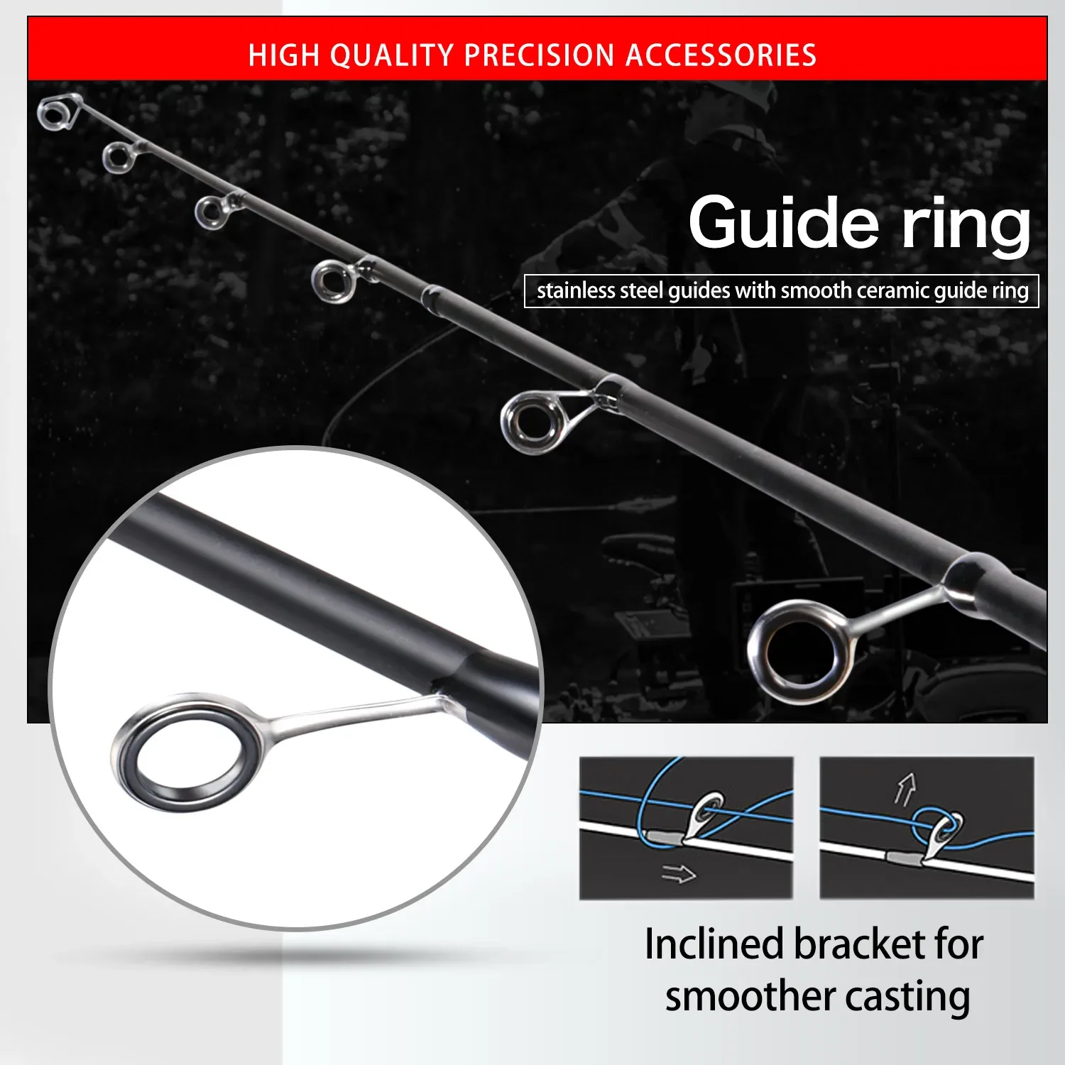 Sougayilang, caña de pescar giratoria de fibra de carbono de acción rápida de punta suave de 0,8-5g, varillas de fundición de 2,1 m, pesca en el lago para Lucio - imagen 5