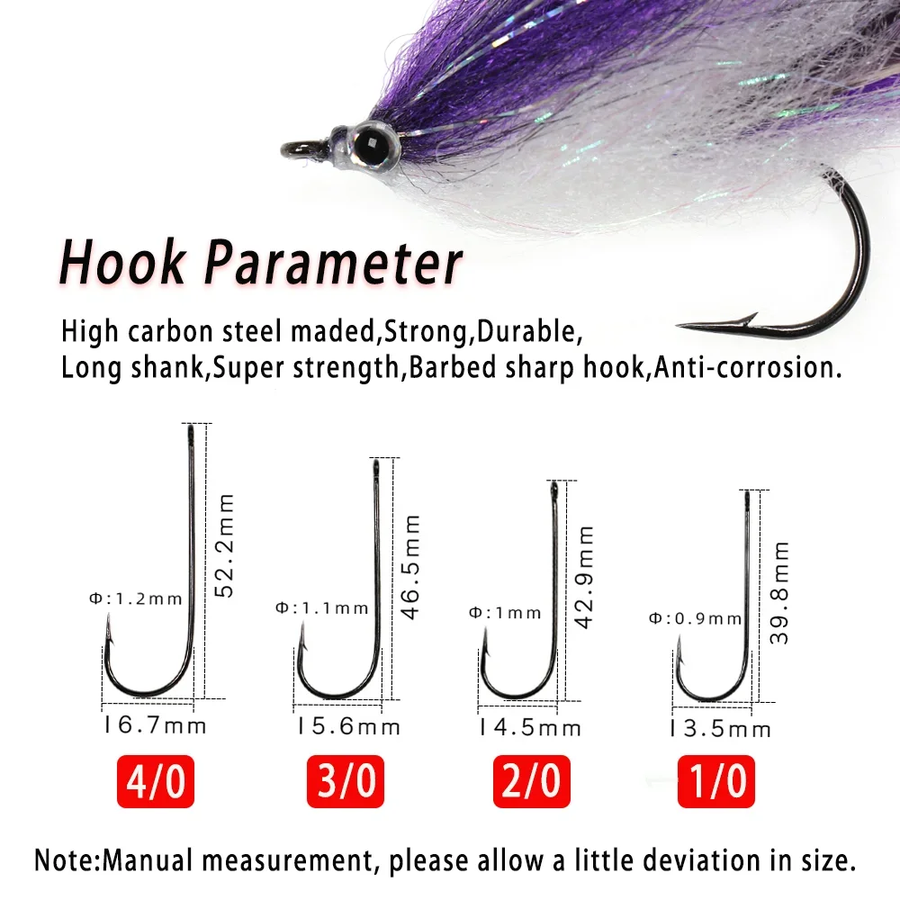 LIONRIVER-señuelo Artificial para pesca de agua salada, serpentina, moscas, parpadeo, oropel, EP, fibras sedosas, pescado, salmón, Lucio, trucha - imagen 3