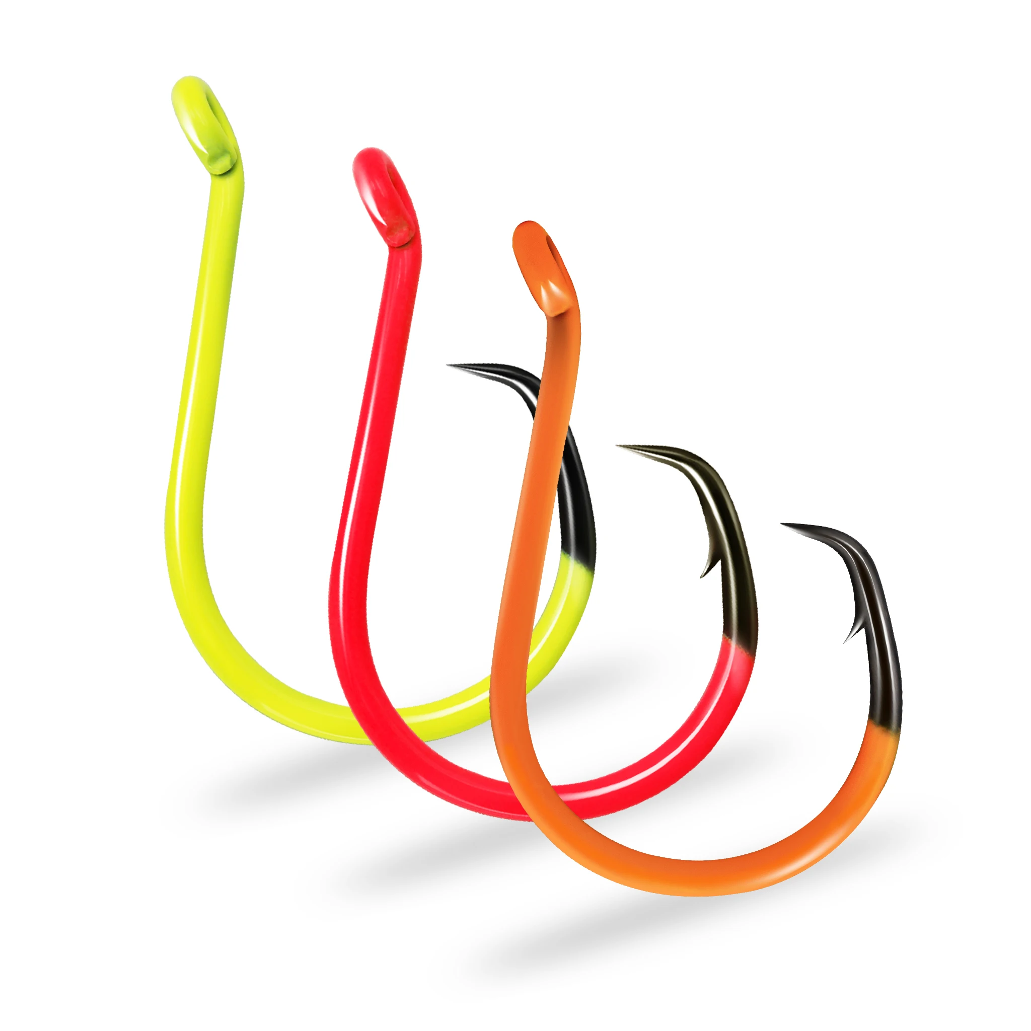 ZYZ 4 ~ 8 unids/lote gancho circular 6/0 #   7/0 #   8/0 #   9/0 #   10/0 #   Anzuelos de pesca de agua dulce y salada con revestimiento fluorescente Hawksbill - imagen 2