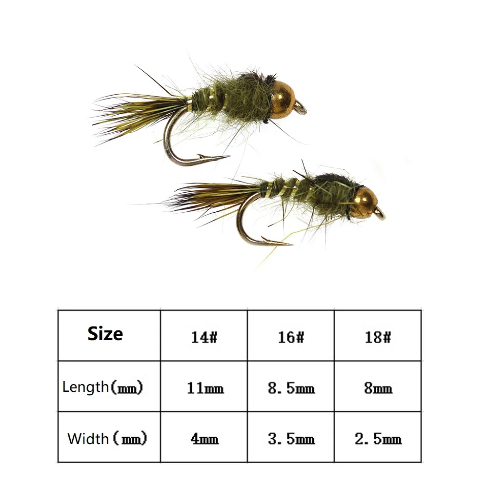 Ninfa Oreja de Liebre con cabeza de cuentas acanaladas para pesca a mosca - imagen 5