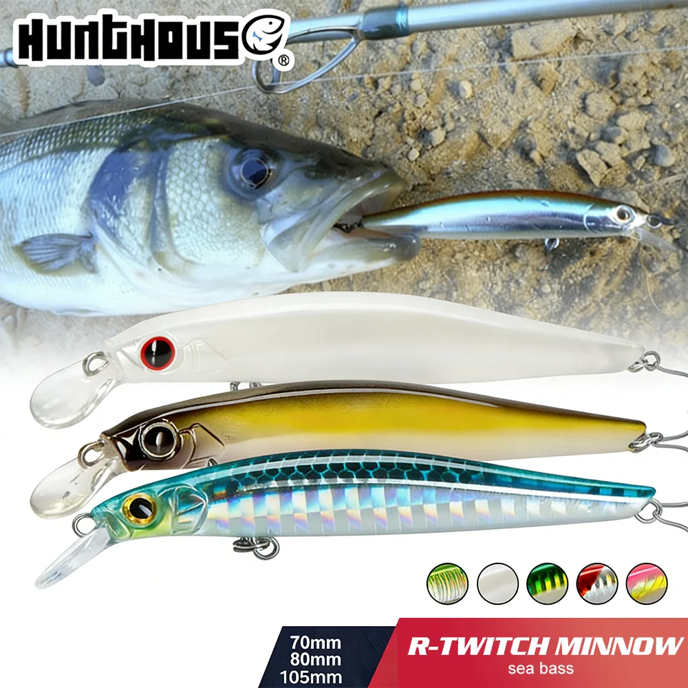 Hunthouse Minnow Wobbler Swimbait para lubina que se hunde - imagen 5