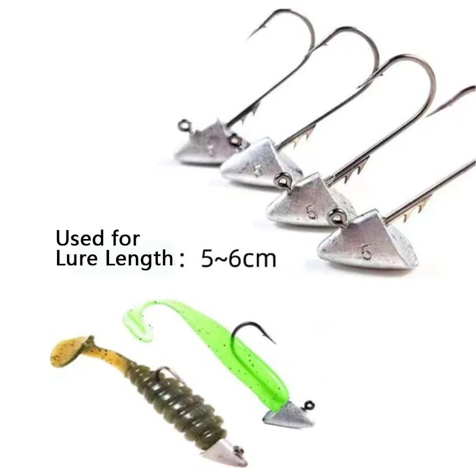FishTrip Anzuelos Jig Head con cabeza triangular barco para vinilo - imagen 3