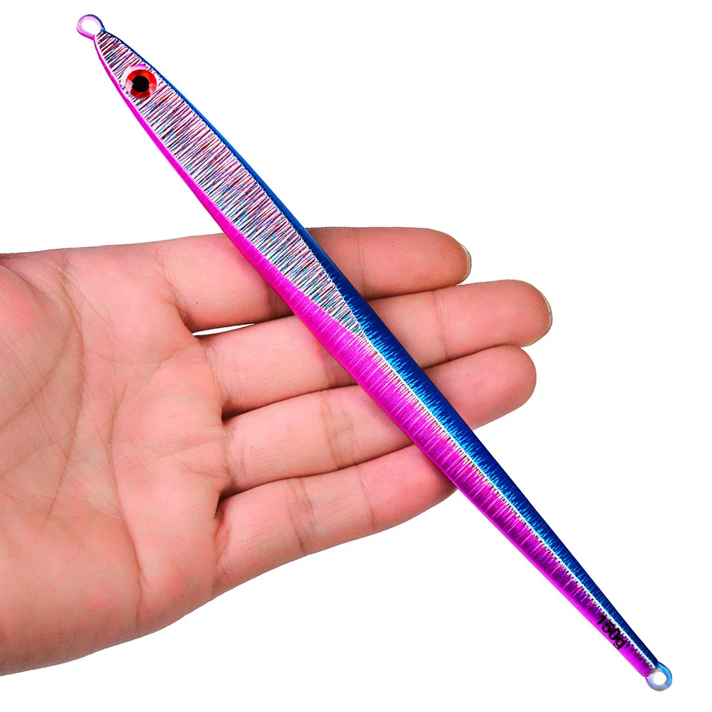 Señuelo de pesca con plantilla de Metal largo de hundimiento rápido, cuchara de Jigging de fundición lenta, 200mm, 150G, 400G, cebo de Metal Artificial, aparejos de mar - imagen 3