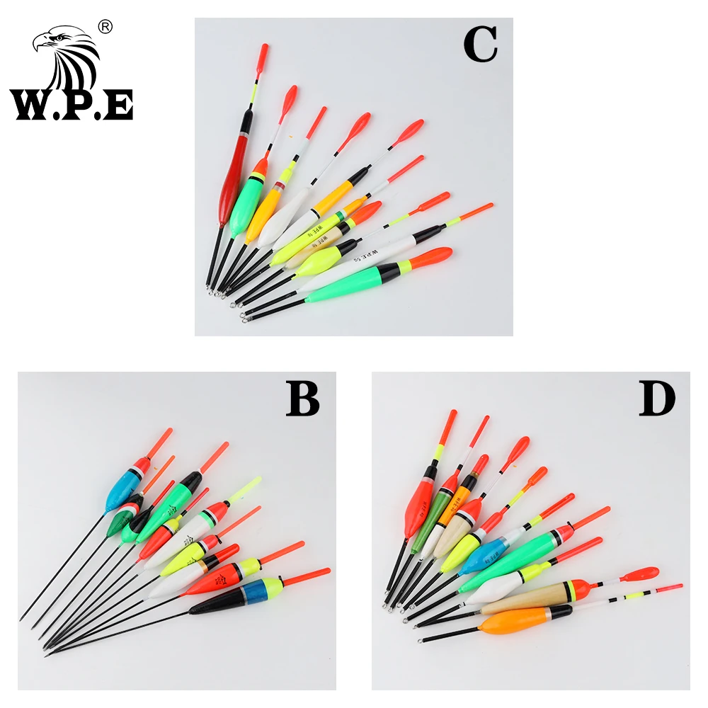 W.P.E-flotador de Pesca de tamaño 1g-6g, boya Vertical de abeto Barguzinsky, aparejos de Pesca, 10 unids/lote por paquete - imagen 2