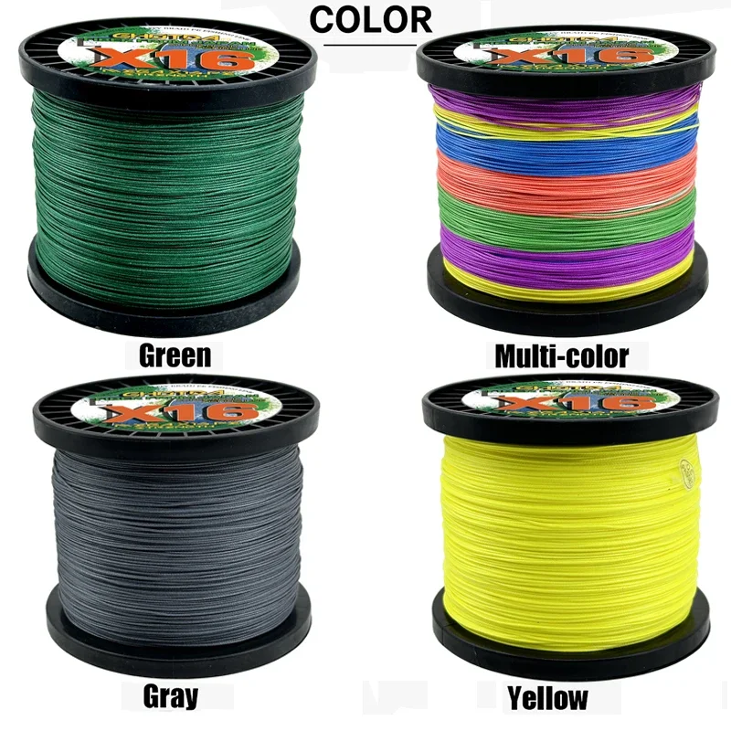 JOF Japón 16/12 hebras hilo de pescar trenzado duradero 300M resistente al desgaste 11,3-91KG alambre de PE multifilamento para aparejos de pesca de carpa - imagen 3