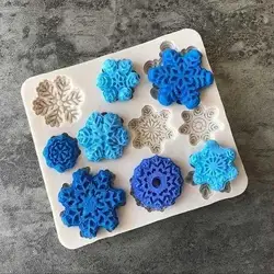 Herramientas creativas para hornear con forma de copo de nieve, herramientas de silicona para galletas y pasteles, accesorios para hornear, herramientas para hacer pasteles, decoración de pasteles de cocina