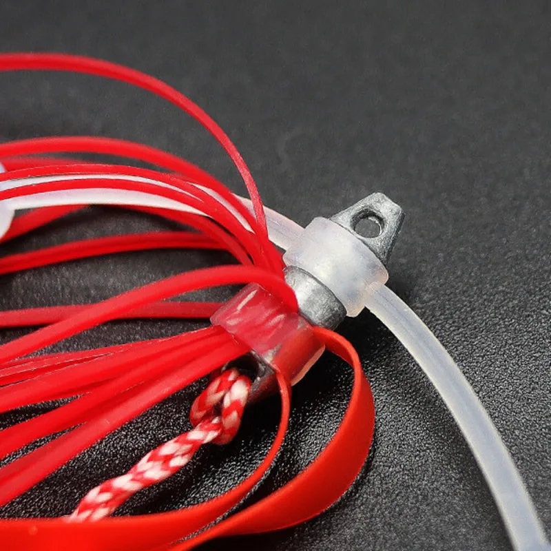 Plantilla de silicona para falda de 10/50 piezas, anzuelo doble deslizante de repuesto, gancho de asistencia, señuelo de remolque, juego de imitación de pulpo, tamaño #13 - imagen 5