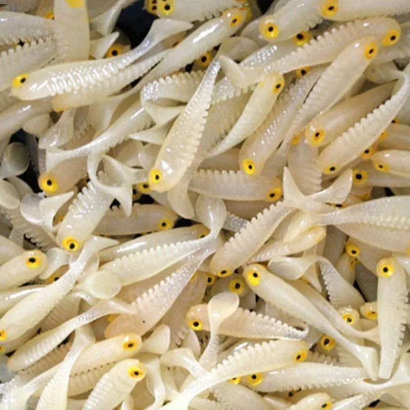 FLYSAND-señuelo de pesca Artificial en forma de pez, cebo de silicona suave de 5cm, 10 unids/bolsa - imagen 5