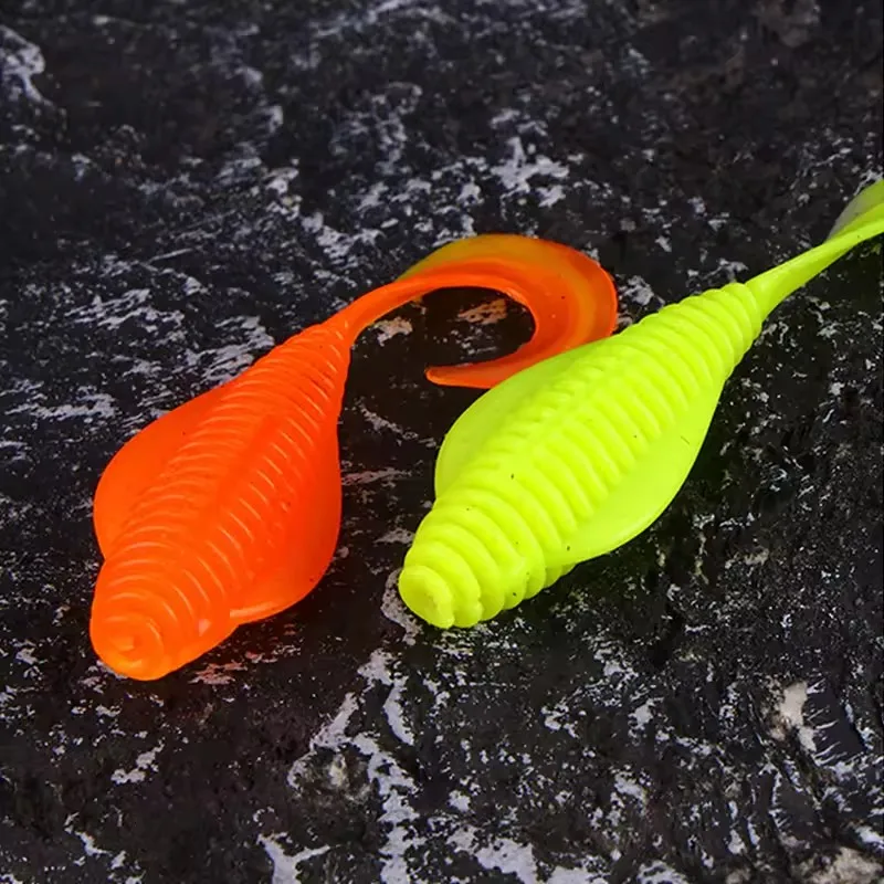 WEIHE-señuelo de pesca de plástico suave, 5 uds., 6cm, 8cm, 10cm, cebo de gusano Artificial para agua dulce y salada, señuelos flotantes para trucha hechos de PVC - imagen 5