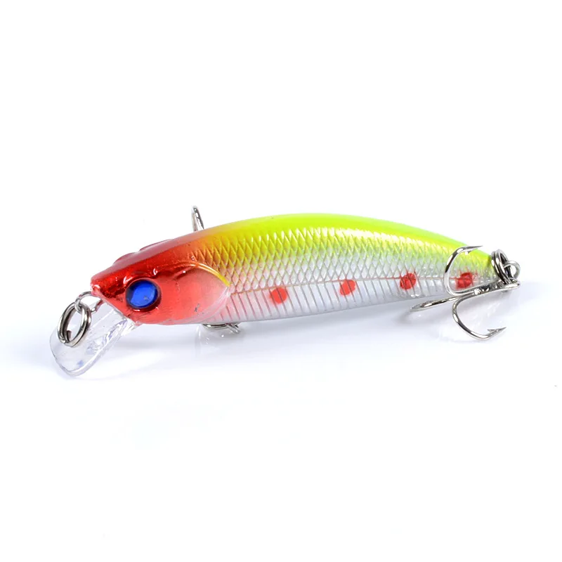 Minnow-señuelo de pesca Crankbait con anzuelos triples, cebo Artificial duro de 6,7 cm, 5g, ojos 3d, Lucio flotante, Wobbler, 1 Uds. - imagen 4