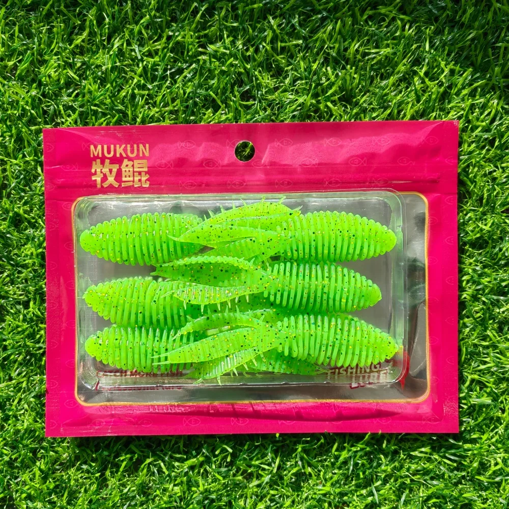 MUKUN 6 uds Bass Catch 95mm 5,1G pesca señuelo suave Jig Wobblers Swimbait cebos de silicona camarones lubina perca señuelo cebo Artificial - imagen 4