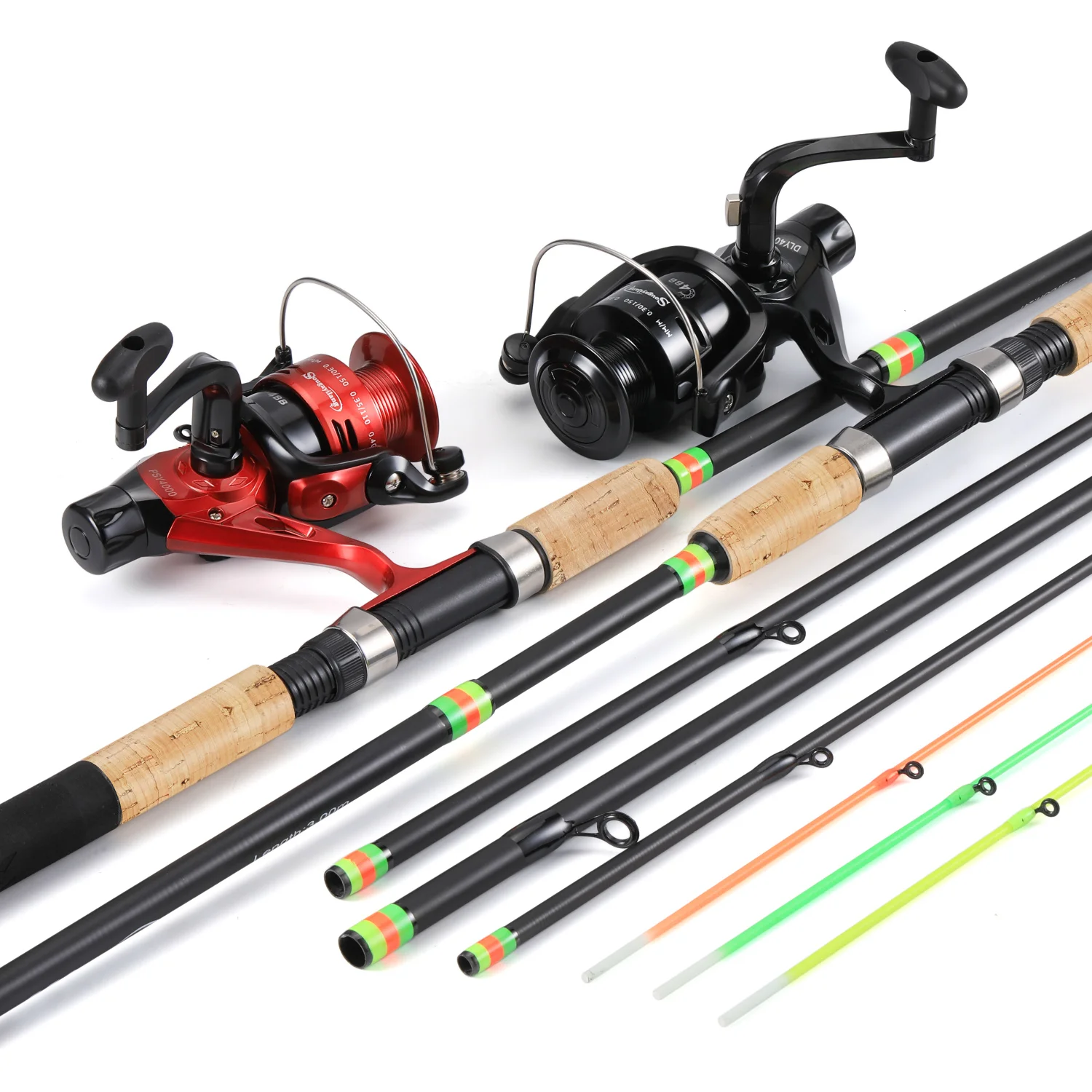Sougayilang-caña y carrete de Pesca de carbono, Combo portátil de 6 secciones, carrete de Pesca de carpa para Pesca de agua dulce - imagen 2