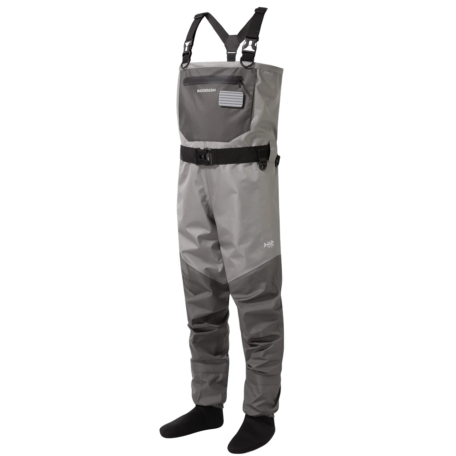 BASSDASH FW08 Wader de pesca transpirable – Botas y pecho impermeables