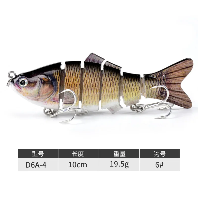 ALASICKA 6/7 segmentos 10cm 17g15g pesca wobbler realista Swimbait Crankbait cebo duro lento Isca señuelos artificiales aparejos de pesca - imagen 5