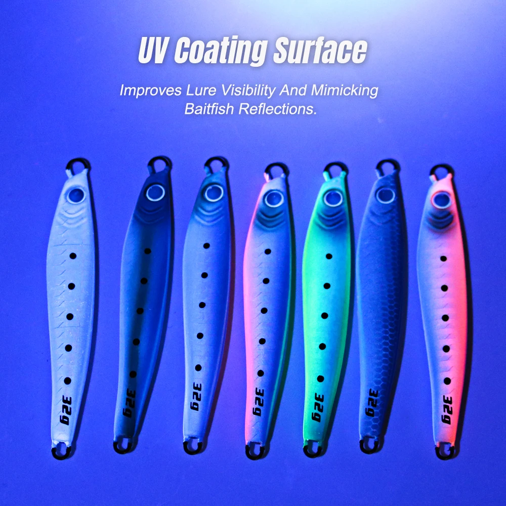 JIGGING PRO 22g 32g 42g 52g JUGULO plantillas de hundimiento rápido plantilla de Metal de fundición larga señuelo de Jigging de orilla cebo de pesca de agua salada - imagen 5