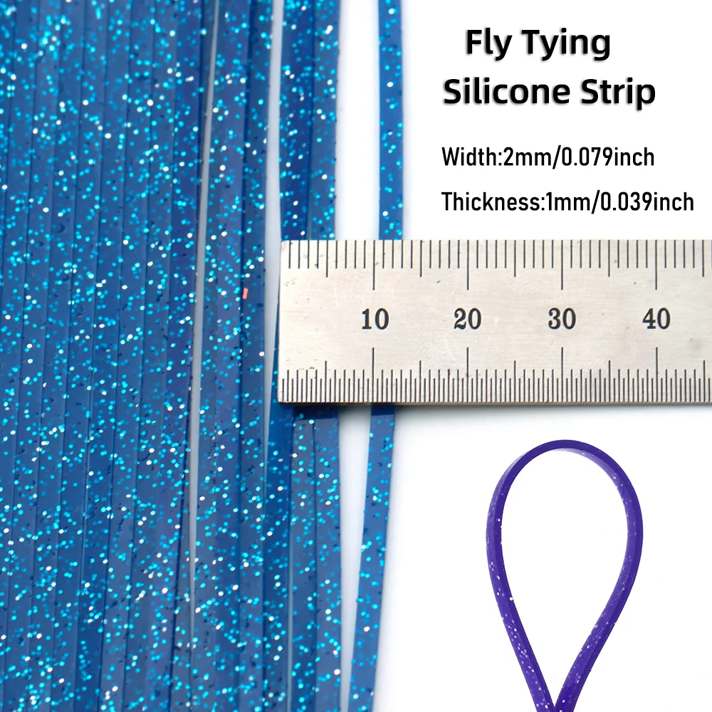 Falda de silicona con purpurina de 2mm de ancho, atado de moscas, piernas de goma suave, Popper de pesca, Buzzbait, serpentina de agua salada, señuelo para cabeza Jig, Material DIY - imagen 3