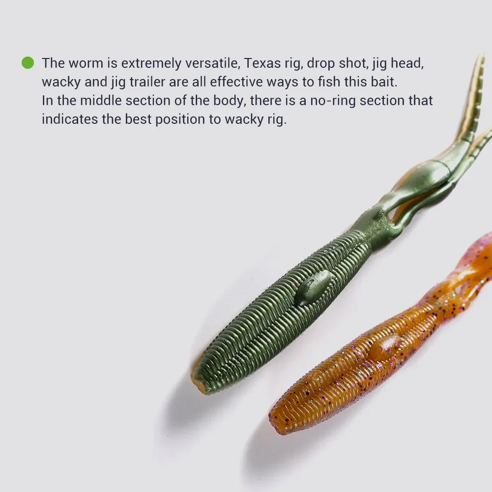 BASSLAND-señuelo suave de silicona para Pesca, 140mm, 11,5g, 4 Uds., cola de horquilla para sábalo, aparejos de Pesca para Lucio de agua salada para invierno - imagen 5