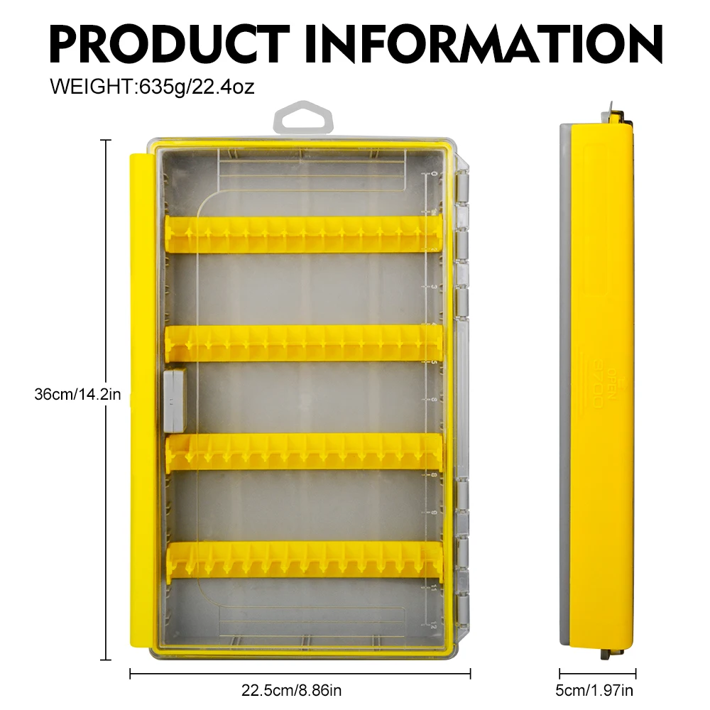 Proberos 1pc Fishing Tackle Storage Box Jig Bladed Multiple Lure Organizer Case Lure Box Orange And Yellow - imagen 5