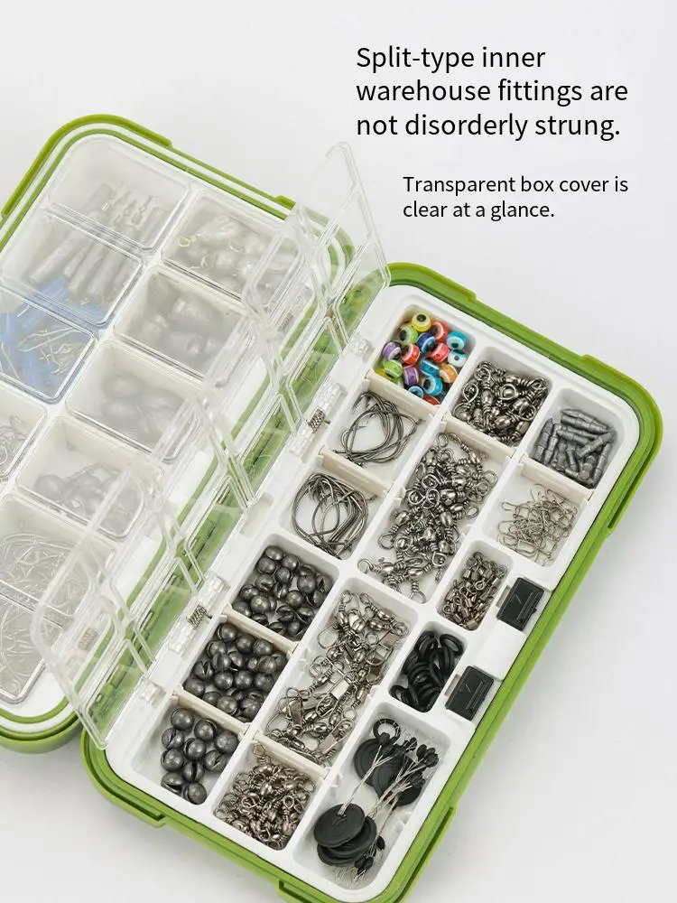 Equipo de pesca PD, 397 Uds., juego de accesorios LUYA, aparejos de Texas, cuentas de bloqueo, caja LUYA, libro de accesorios de pesca en el mar - imagen 5